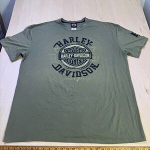 Harley Davidson Oconomowoc WI Motor Cycles Graphic T Shirt Mens 2XL‎